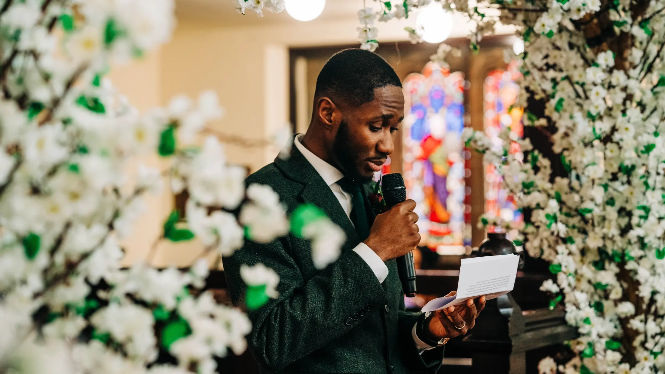 Candid wedding gallery moment