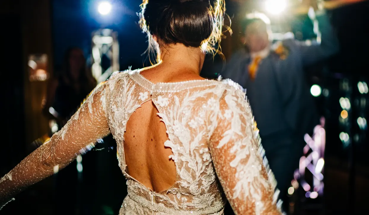 Candid wedding gallery moment