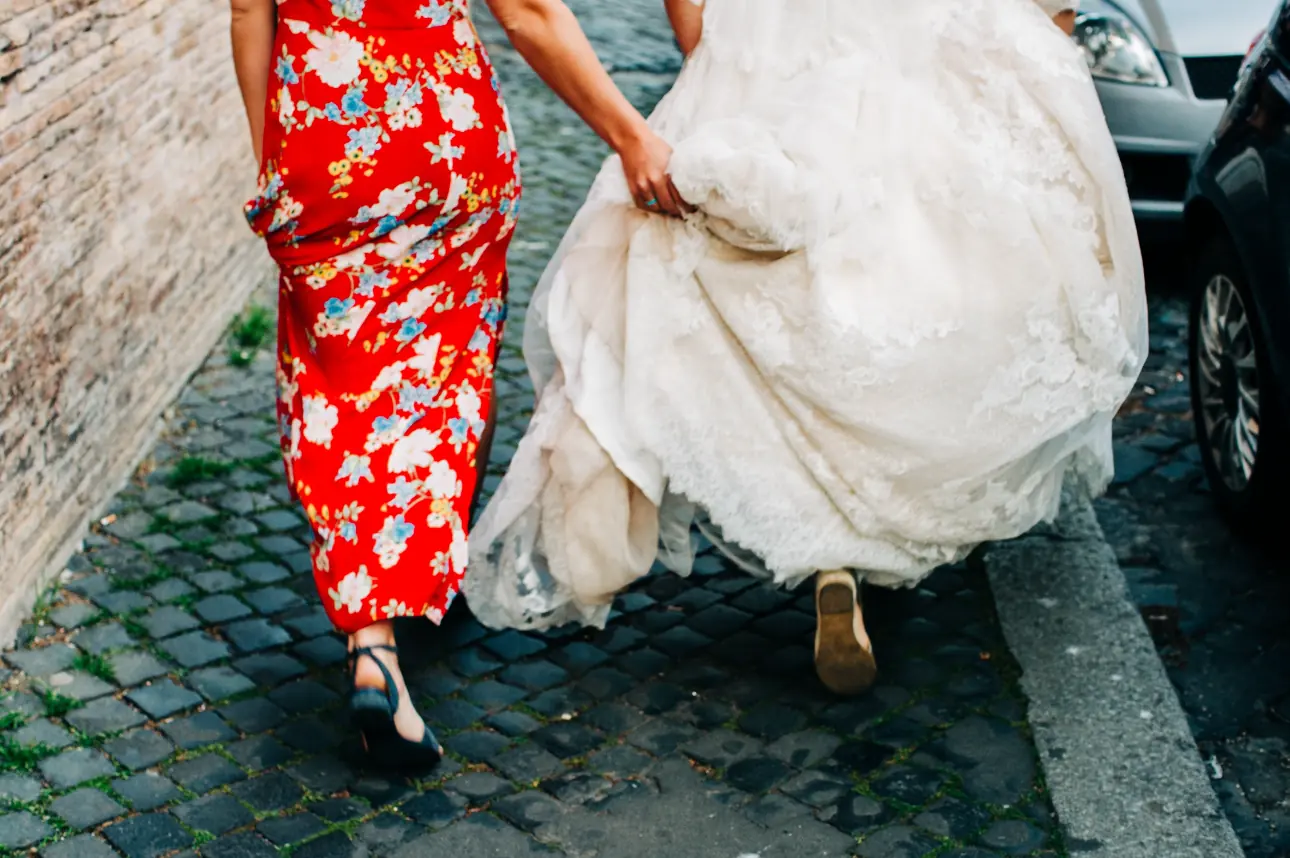 Candid wedding gallery moment