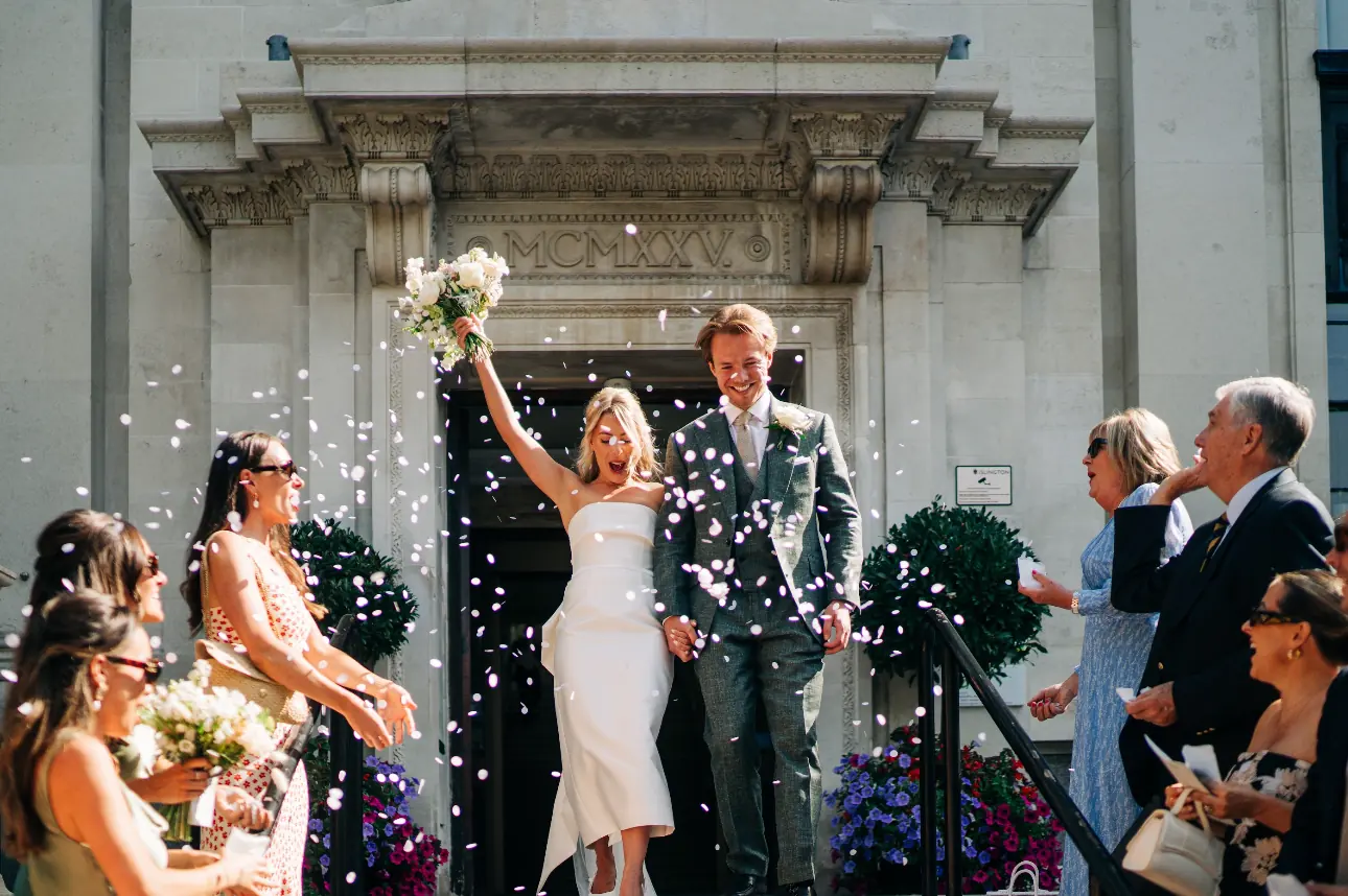 Candid wedding gallery moment