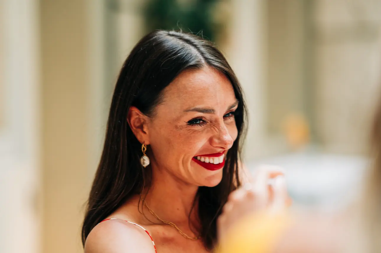 Candid wedding gallery moment