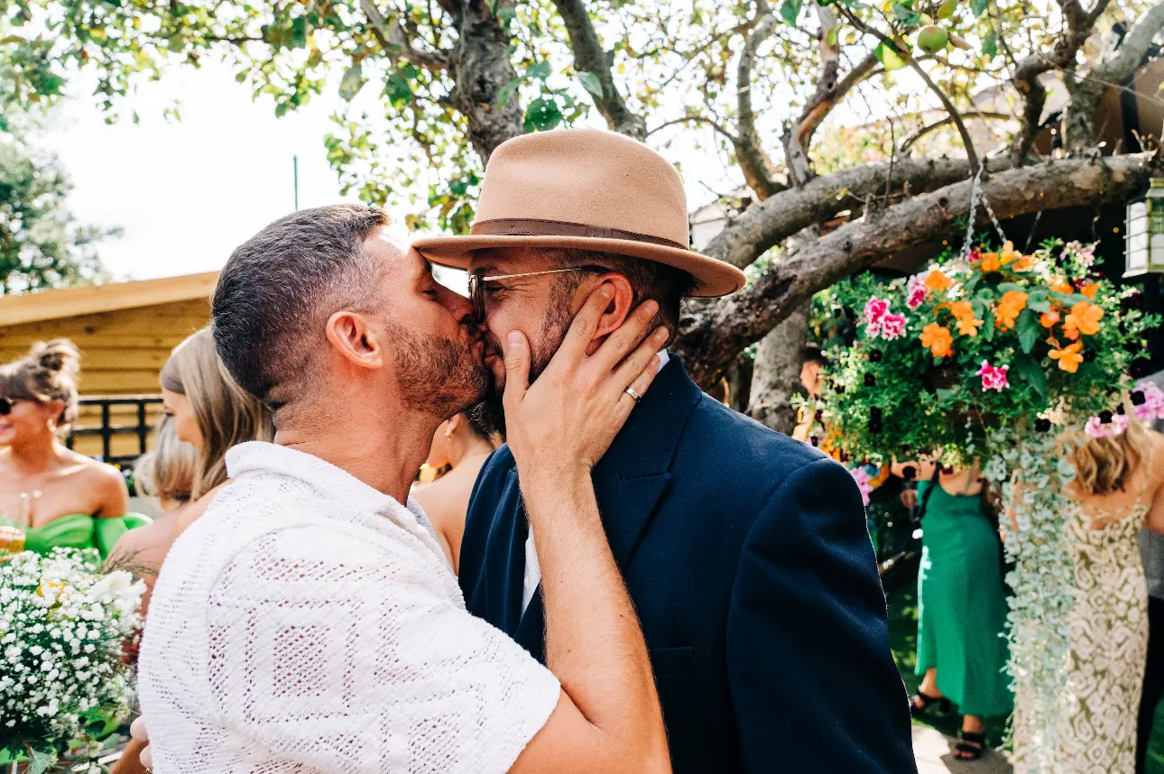 Candid wedding gallery moment