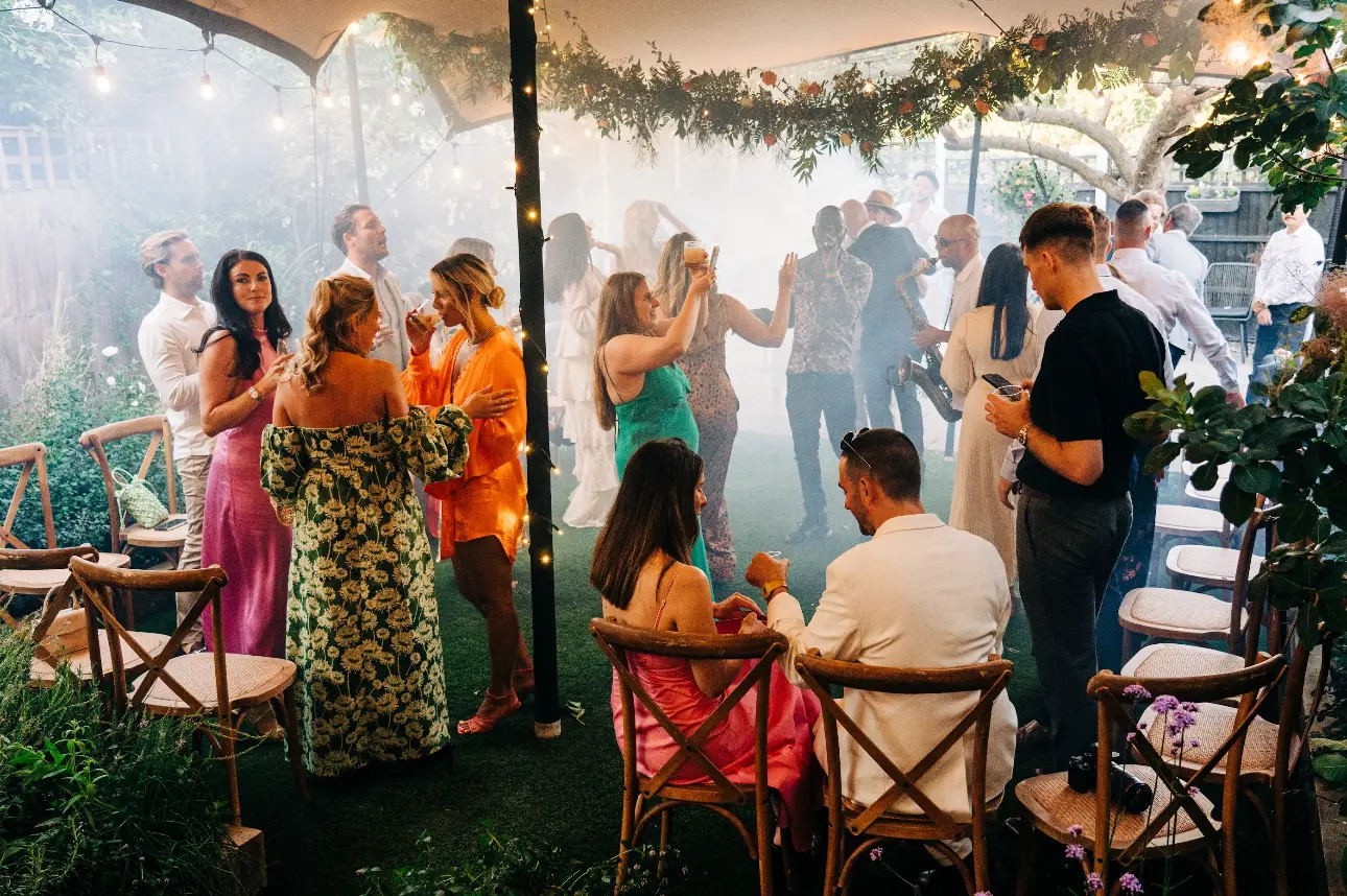 Candid wedding gallery moment