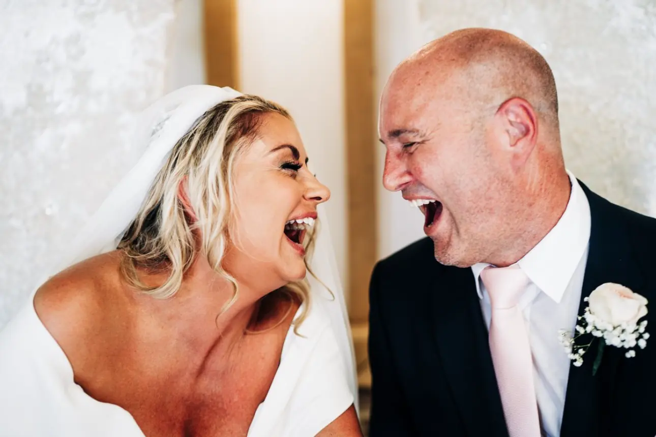 Candid wedding gallery moment