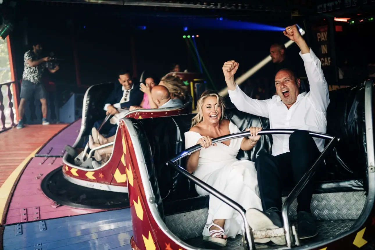 Candid wedding gallery moment