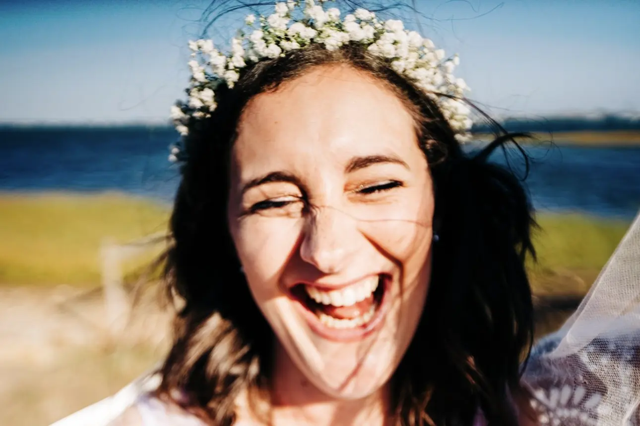 Candid wedding gallery moment