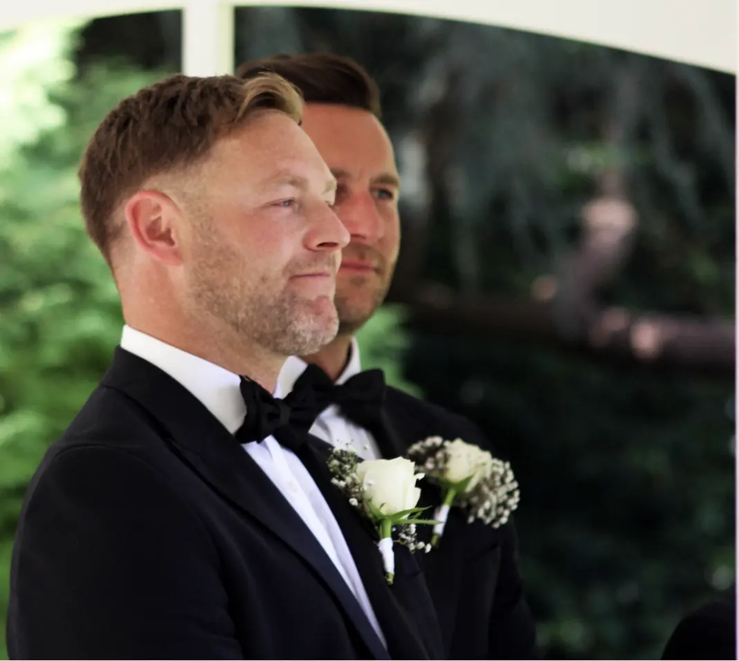 Candid wedding gallery moment