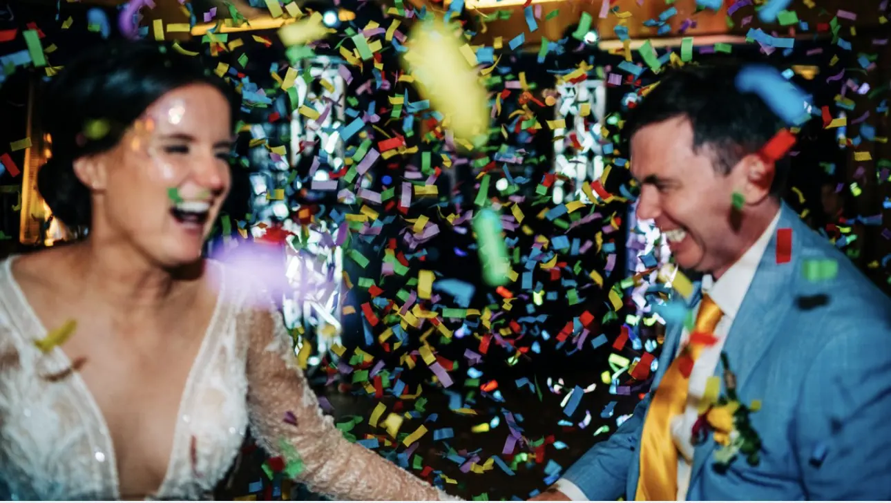 Candid wedding gallery moment